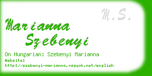 marianna szebenyi business card